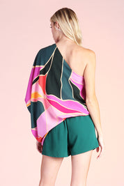 Metamorphosis Print One Shoulder Top