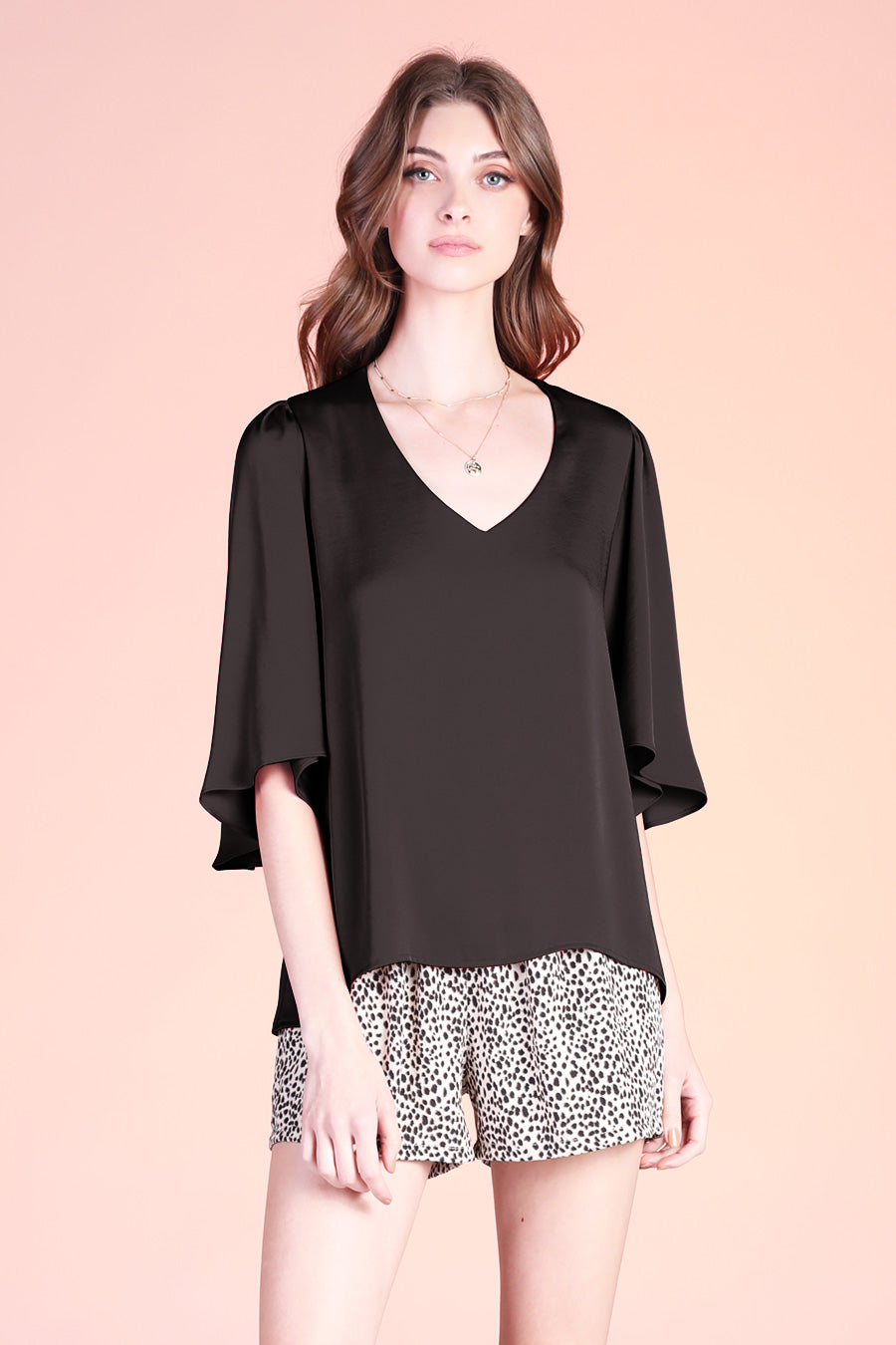 Poly Silk Petal Sleeve Top