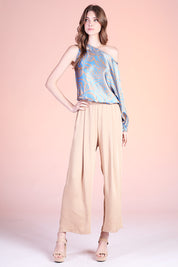 Soft Satin Wide Leg Ankle Pants