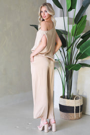 Soft Satin Wide Leg Ankle Pants