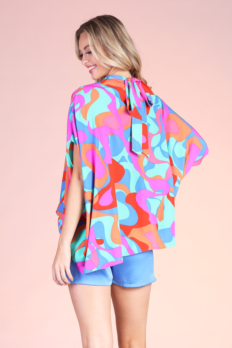 Tulum Dreaming Mock Neck Caftan Top