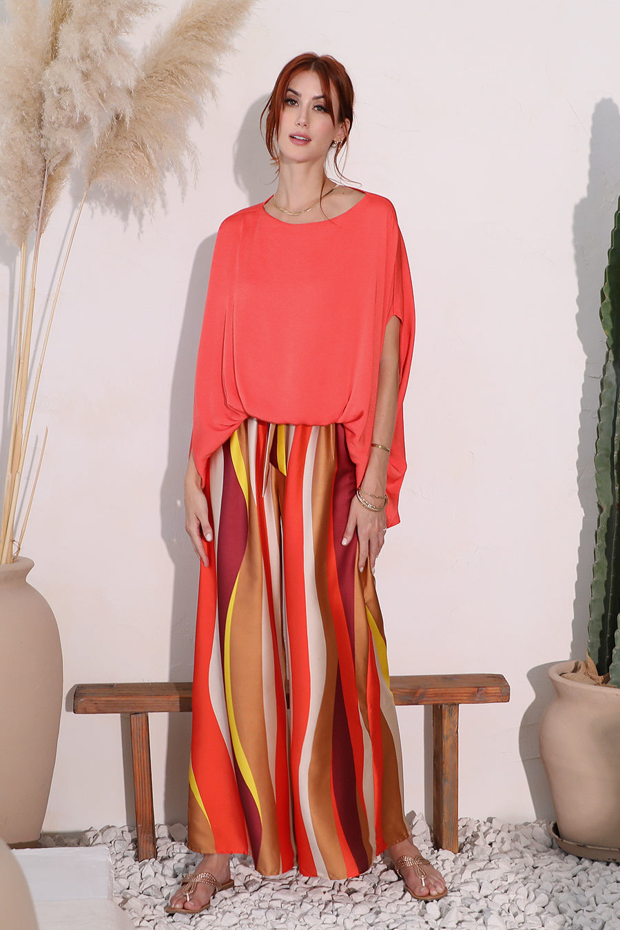 Sunset Wonders Tie Waist Wide Leg Pants