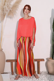 Sunset Wonders Tie Waist Wide Leg Pants