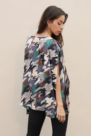 Houndstooth Caftan Top