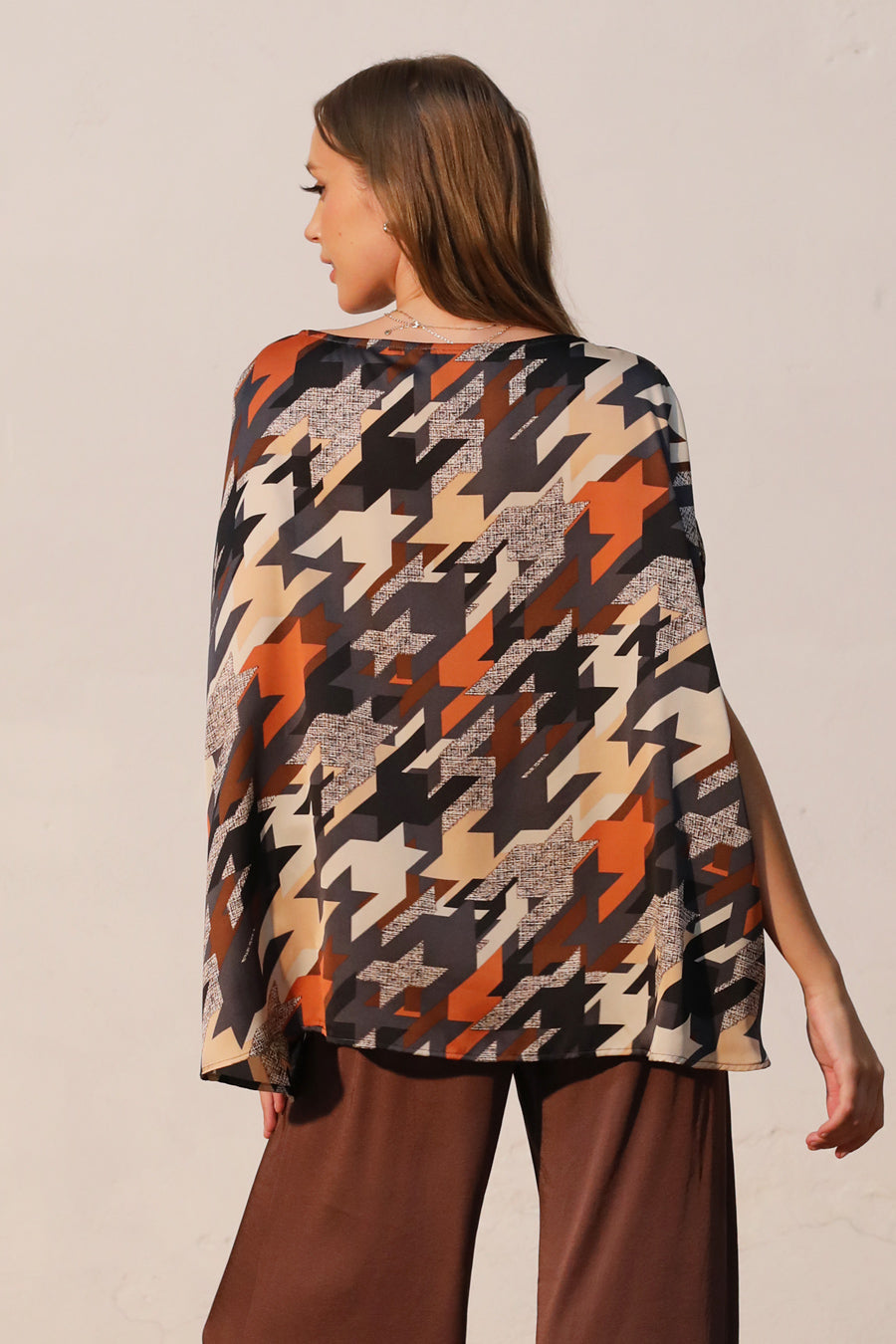 Houndstooth Caftan Top