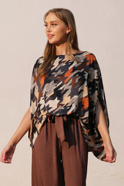 Houndstooth Caftan Top