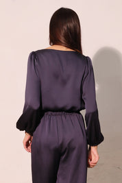 Boat Neck Bubble Hem Top