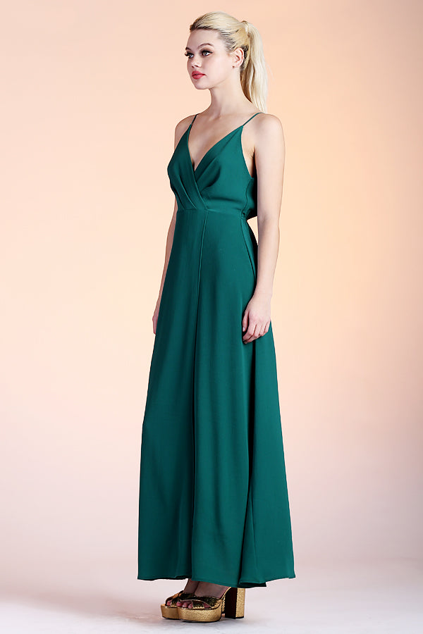 on scene maxi dress Plus Size Corset Waist High Slit Sleeveless Tricot Deep V-Neck, On Scene Maxi Dress in Black, Size 2X, For Bridesmaid
