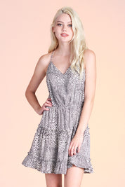 Mixed Dot Baby Ruffle Cami Dress - Ahri