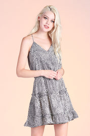 Mixed Dot Baby Ruffle Cami Dress - Ahri