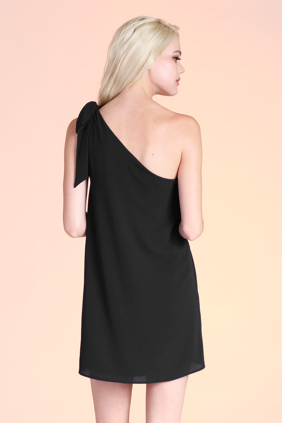 One Shoulder Tie Mini Dress