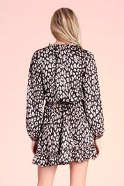 Bold Cheetah Satin Baby Ruffle Dress