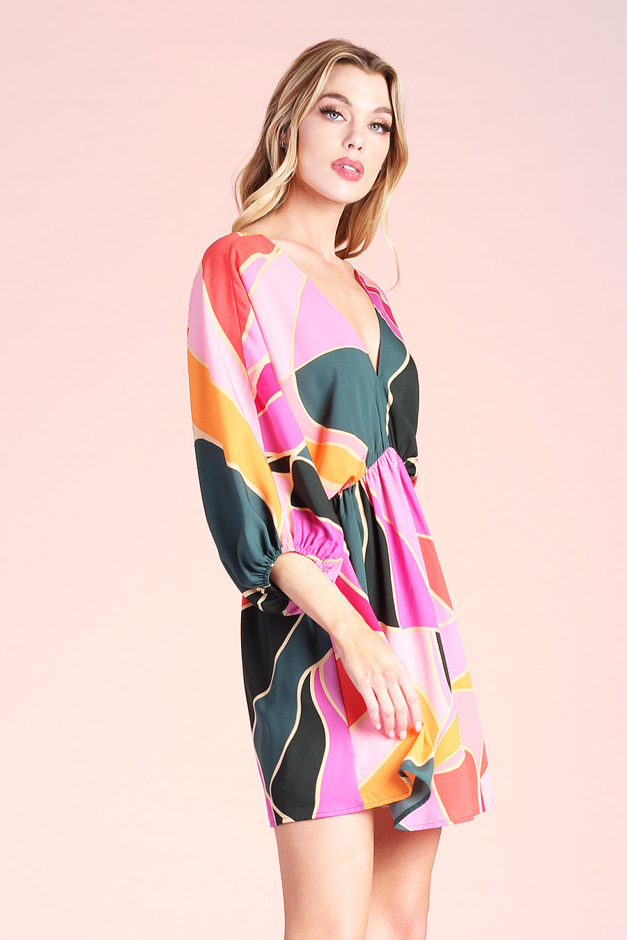 Metamorphosis Kimono Mini Dress - Pink