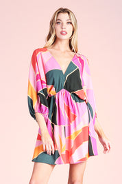 Metamorphosis Kimono Mini Dress - Pink