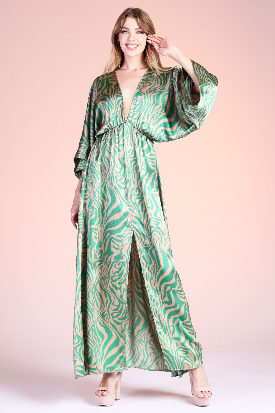 Frida Luxe Satin Kimono Maxi