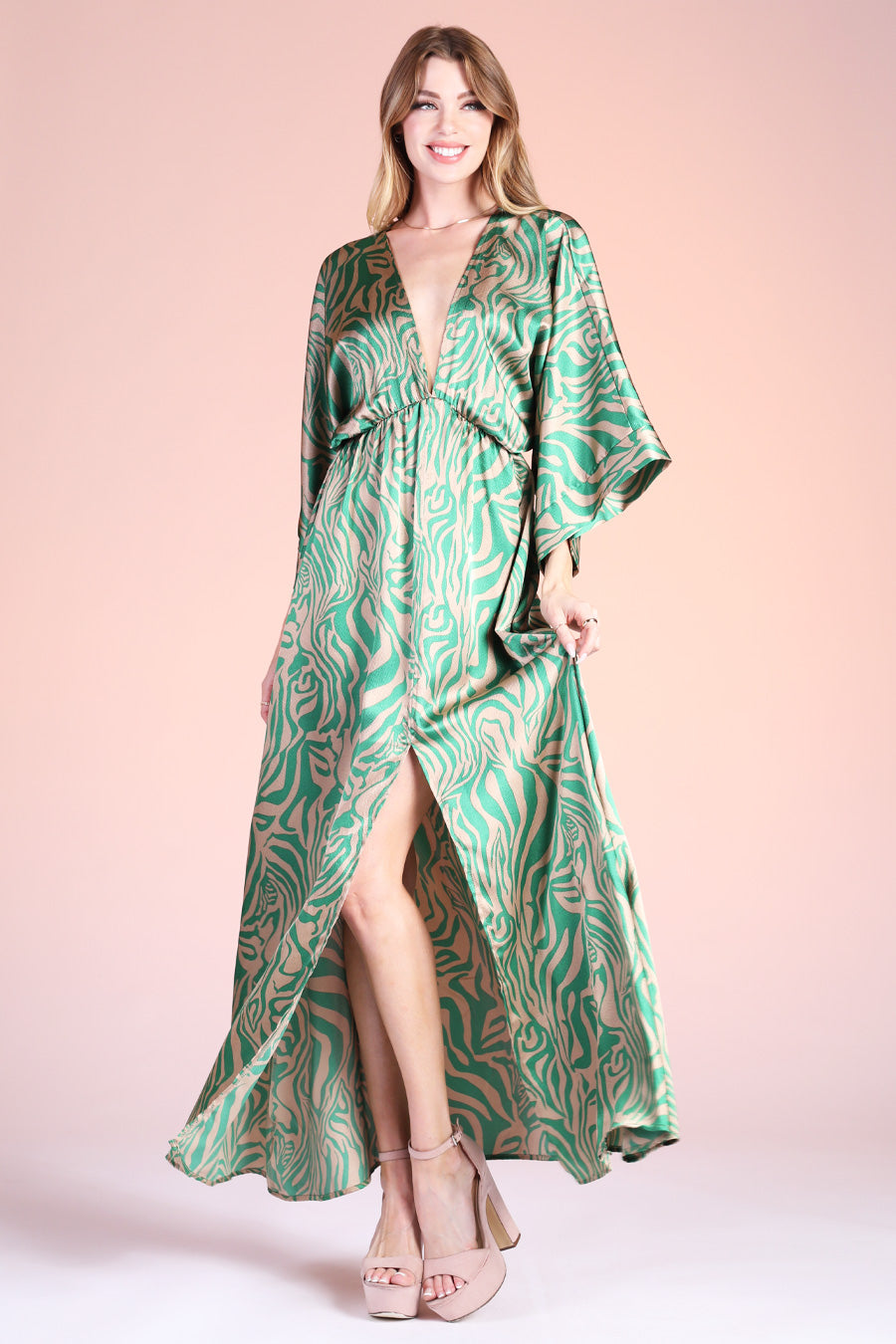 Frida Luxe Satin Kimono Maxi