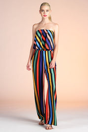 Midnight Rainbow Strapless Jumpsuit