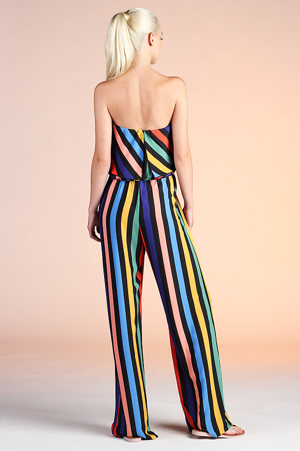 Midnight Rainbow Strapless Jumpsuit