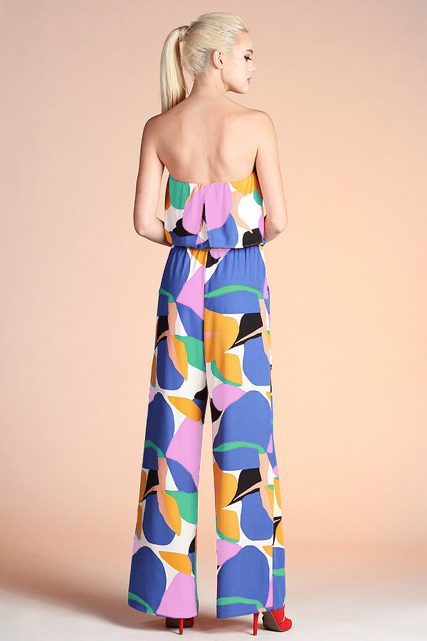 Abstract Colorblock Jumpsuit