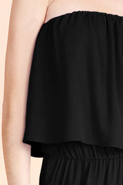 Slanted Hem Strapless Jumpsuit