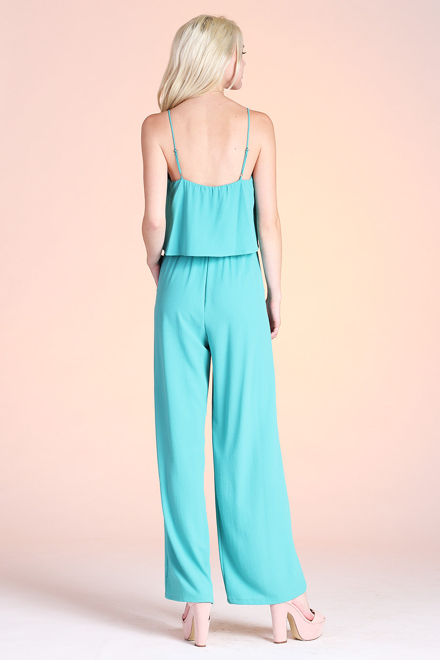 Tuck Pleat Cami Jumpsuit - Mint