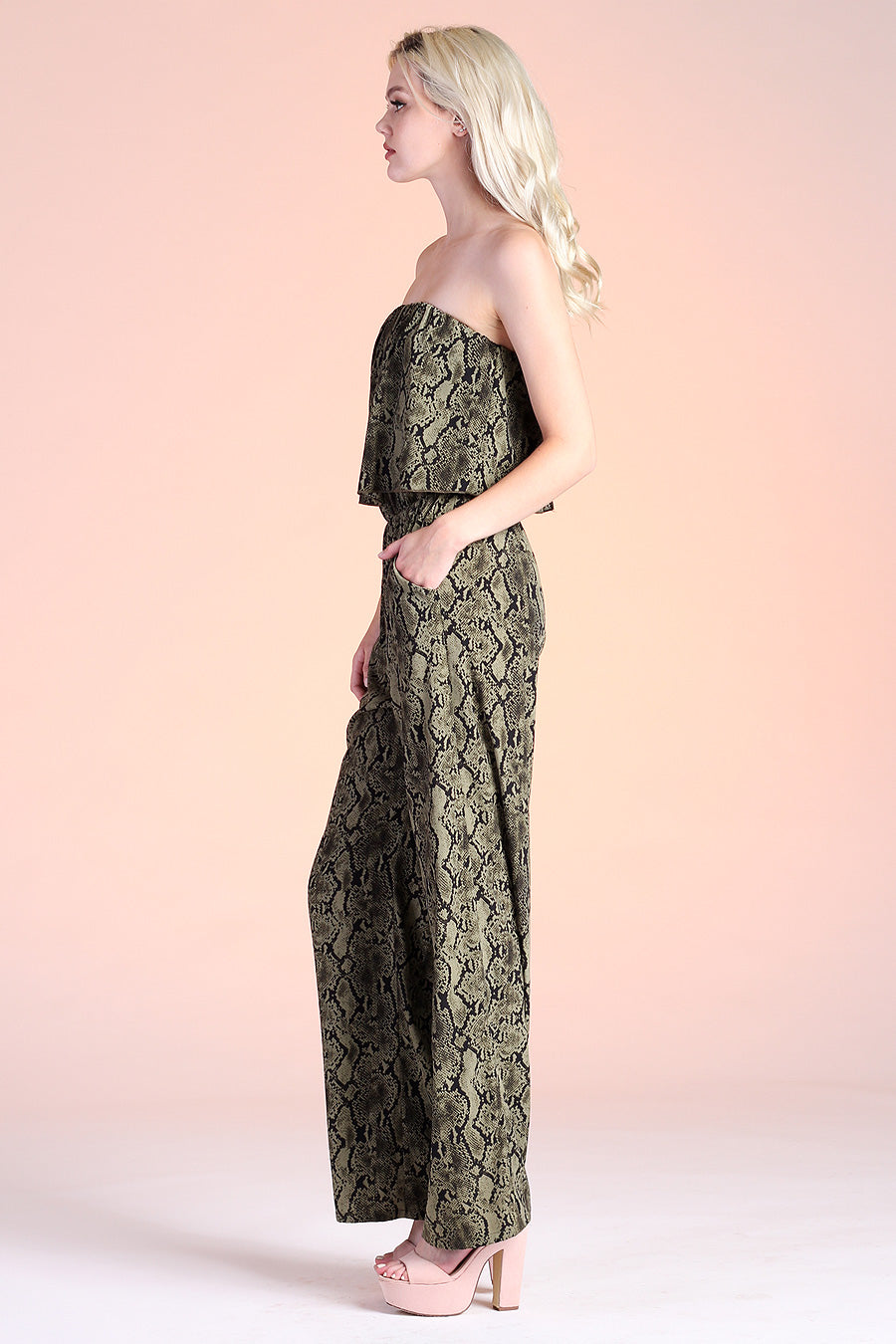 Night Snake Strapless Jumpsuit