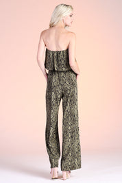 Night Snake Strapless Jumpsuit