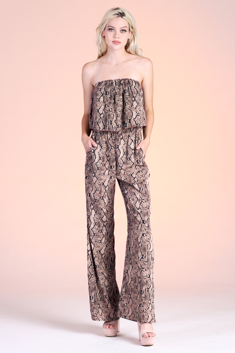 Night Snake Strapless Jumpsuit