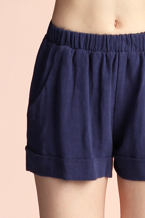 Washed Cotton Shorts - Ahri