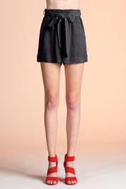 Washed Cotton Paper Bag Shorts - Ahri