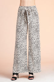 Snow Leopard Wide Leg Tie Pants - Ahri