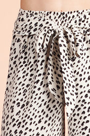 Snow Leopard Wide Leg Tie Pants - Ahri