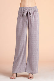 Fine Line Wide Leg Tie Pants - Ahri