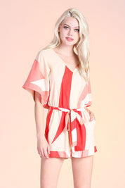 Geo Curve Kimono Romper