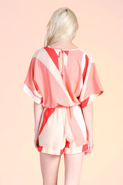 Geo Curve Kimono Romper