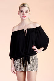 Set it Off Shoulder Top - Black