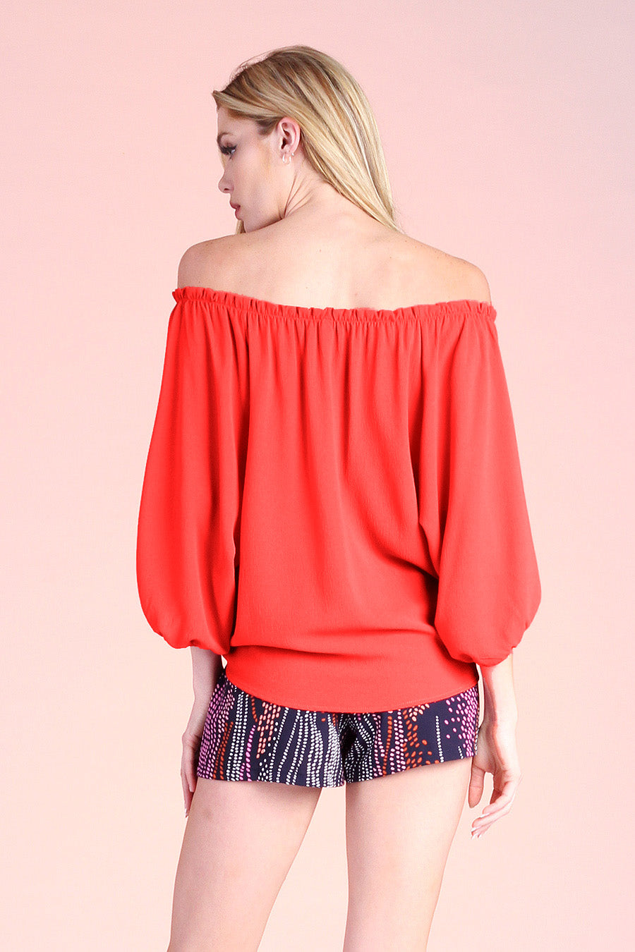 Set it Off Shoulder Top - Chili Red