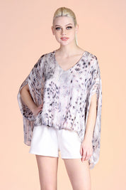 Iridescent Snake Blouson Caftan Top