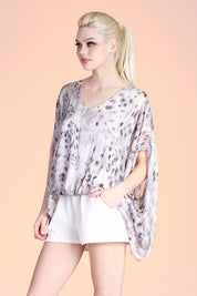 Iridescent Snake Blouson Caftan Top