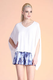 Crinkle Blouson Caftan Top