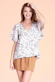 Flock of Birds Flare Sleeve Top