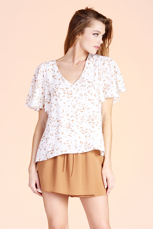 Flock of Birds Flare Sleeve Top