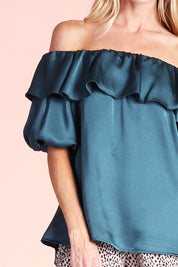 London Off Shoulder Satin Top