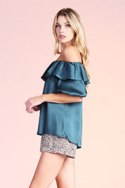 London Off Shoulder Satin Top