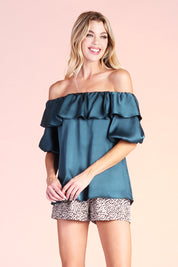 London Off Shoulder Satin Top