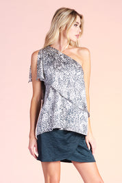 Tahoe Satin One Shoulder Layer Top