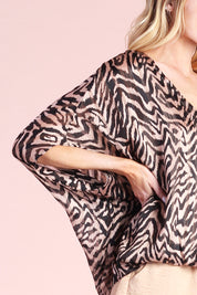 Iridescent Tiger Caftan Band Top