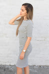 Striped Bandage Midi Tee Dress - Ahri